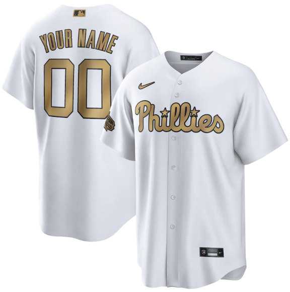 Customized Men's Philadelphia Phillies Active Player White 2022 All-Star Cool Base Stitched Jersey,We sell and wholesale Customized Men's Philadelphia Phillies Active Player White 2022 All-Star Cool Base Stitched Jersey on line form chian!